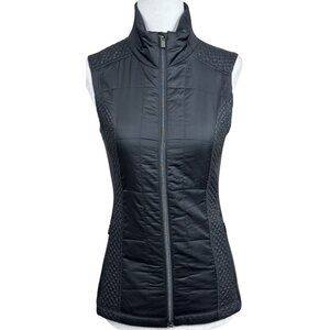 Athleta Size XXS Women's Black Quilted Sleeveless Vest With Full Zip & High Neck